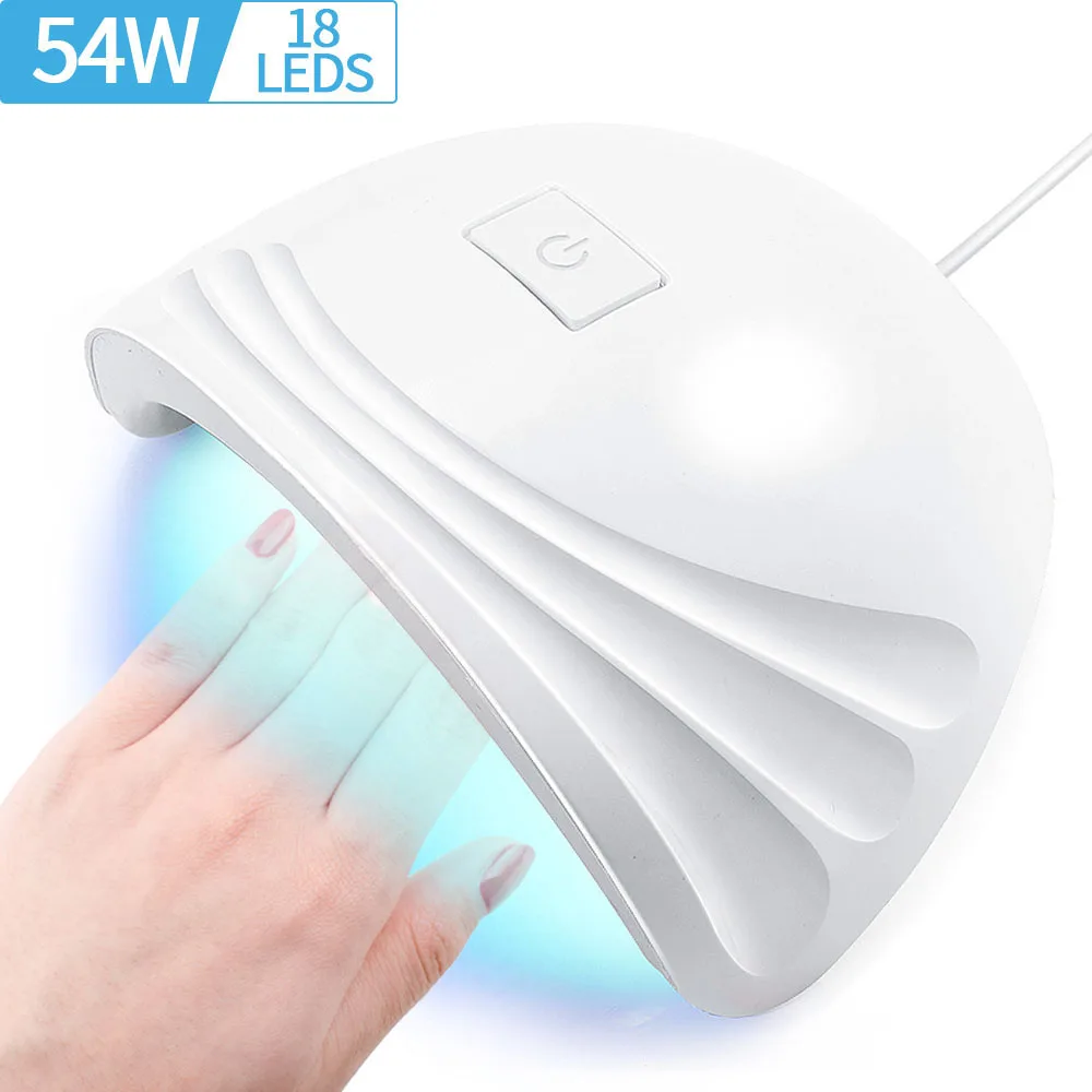 Lâmpada led para unhas, 54w, mini lâmpada uv, secador de unhas para cura de todos os esmaltes em gel uv com plugue usb, luz solar, ferramenta para arte em unhas