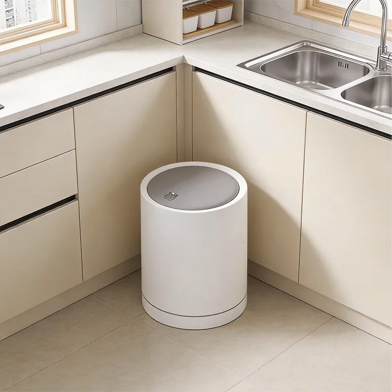 High Quality Plastic Trash Can with Lid Deodorizing Waste Bin for Bathroom Bedroom Kitchen Home Office Garbage Container