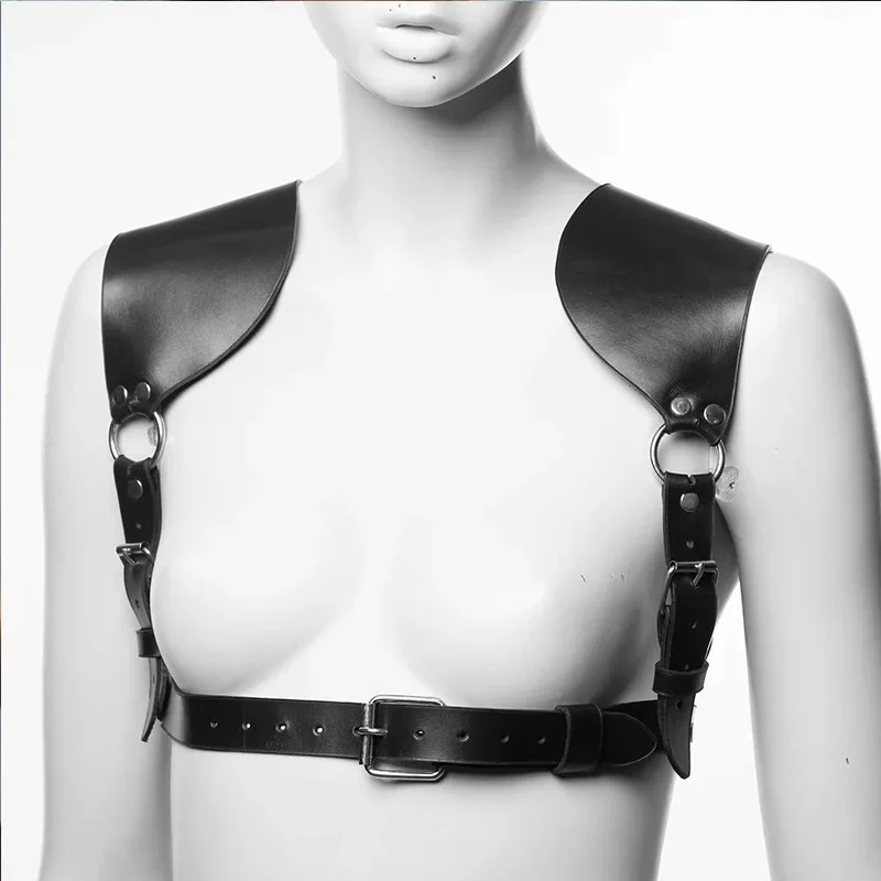 Women Sexy High Waist Bra Harajuku Body Bondage Leather Harness Straps Goth Lingerie Fetish Straps Female Chest Harness