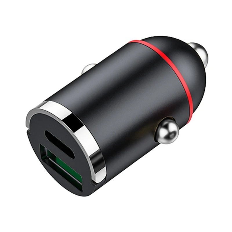 100W Dual Ports Mini USB Car Charger Super Fast Charging Phone Charge Adapter Charger Socket Lighter 12-24V Easy Install