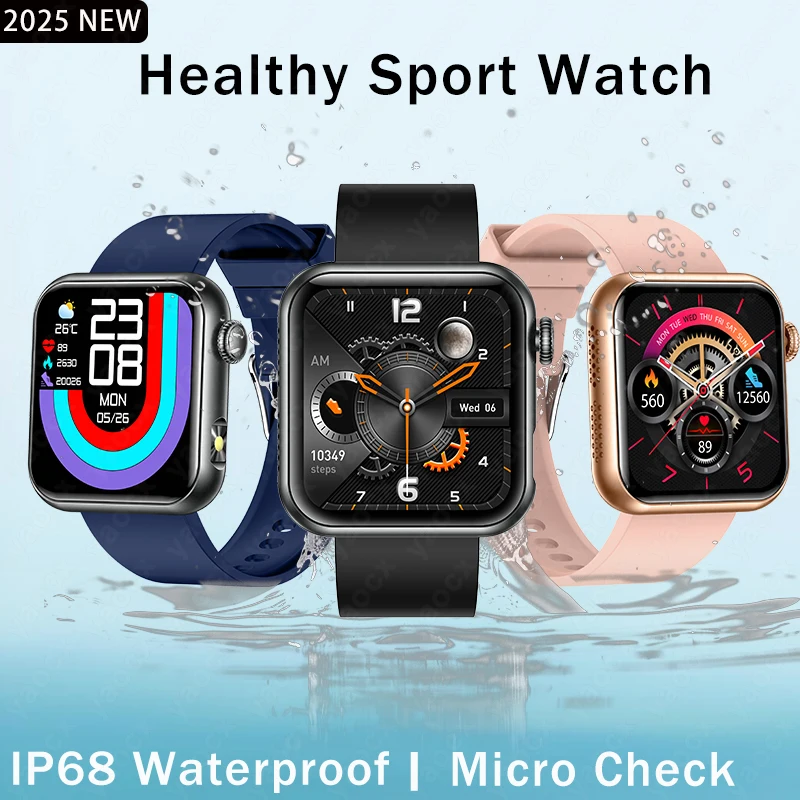 

New Smart Watch LED Flashlight Blood Oxygen SOS Heart Rate 100+Sports Mode AI Voice Custom Watch Faces Bluetooth Call Smartwatch