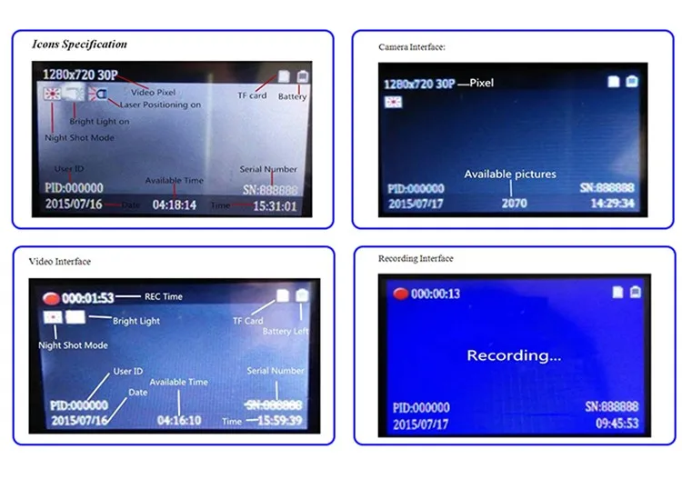 Kamera yang Dipakai di Tubuh IP68 Penglihatan Malam 1296P Tahan Ledakan Profesional