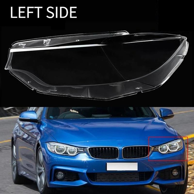 2 Pcs Car Headlight Cover Xenon Lens Shell Cover For BMW 4 Series F32 F33 F36 2013-2016