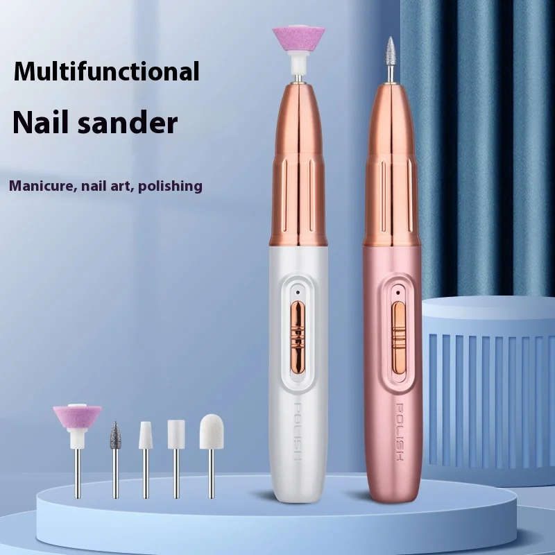 Oplaadbare elektrische nagelvijl voor beginners, draagbare elektrische nagelboor voor thuismanicure, exfoliatie en polijstmanicureset