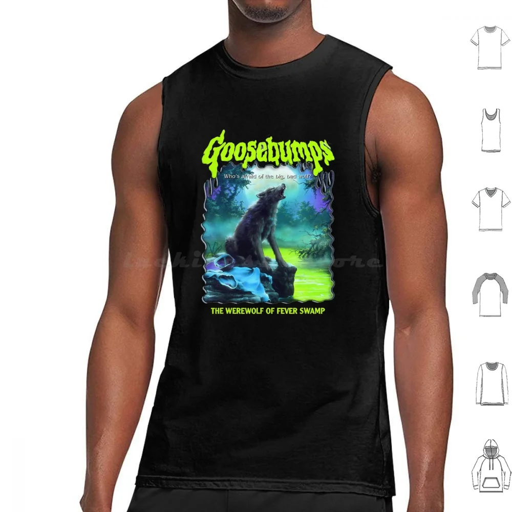 Rl Stines Goosebumps Nightmares Camisetas sin mangas Estampado Algodón Goosebumps Horror 90s Travis Libros Rodeo Travis Vintage