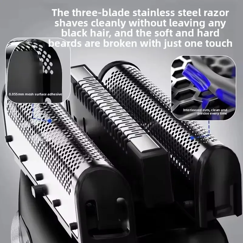Reciprocating Head Electric Shaver Rechargeable Shaving Machine for Men Digital Display Beard Trimmer Waterproof  Razor