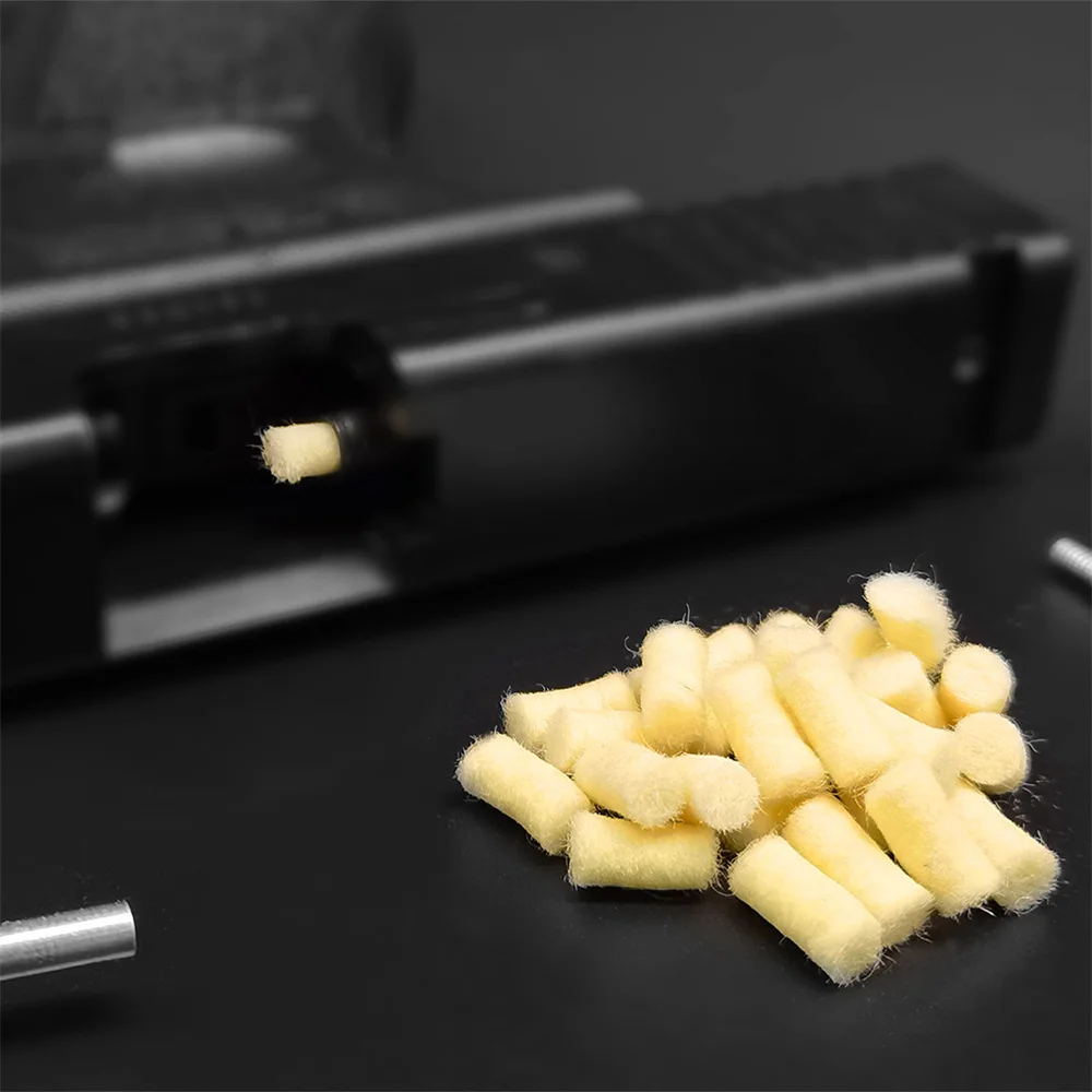 Tactical 100Pcs  .177 .22 .25 Caliber Cotton Balls Pellets Felt Cleaning Wads Barrel Cleaner for Hunting Airgun Airsoft Rifle view 2