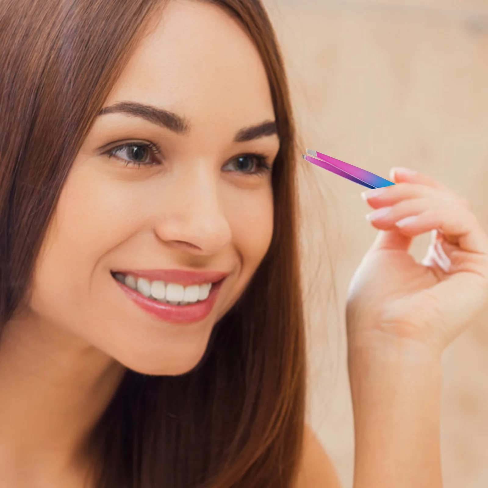 Pince à épiler pour sourcils en acier inoxydable, outil portable pour sourcils avec brosse pour femmes, facile à nettoyer, pince à épiler durable