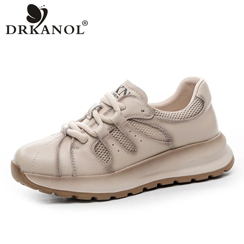 

DRKANOL/женская летняя сетчатая обувь, 2025 г., дышащие повседневные кроссовки на платформе с толстой подошвой, женская легкая обувь