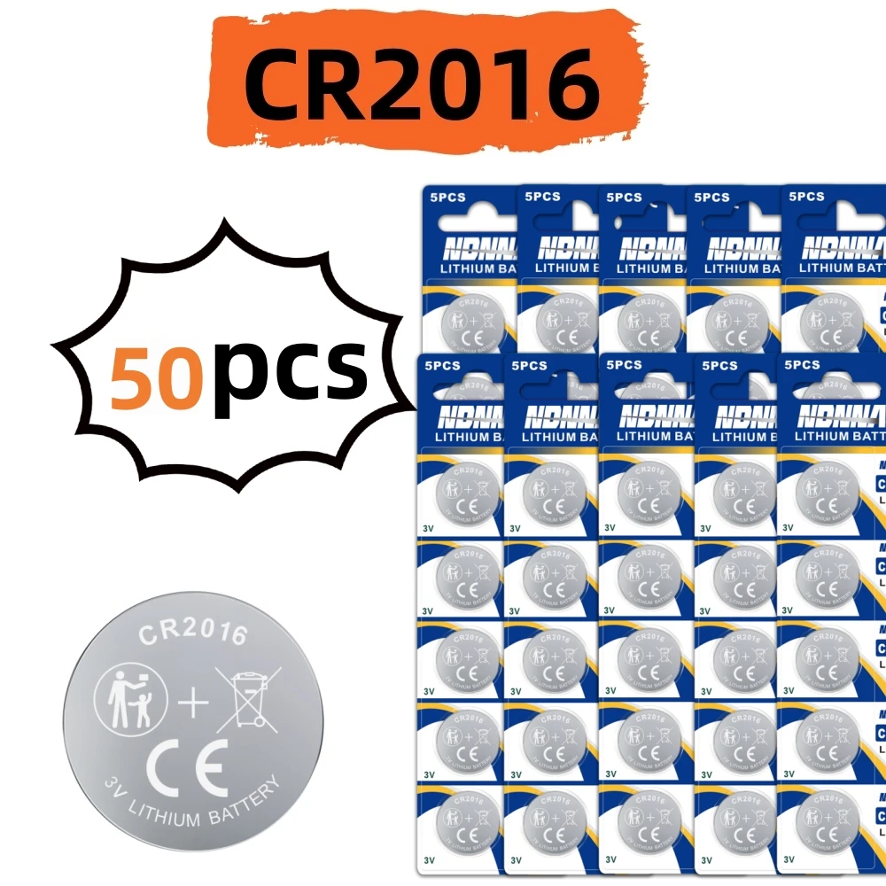 50-100PCS CR2016 3V Lithium Coin Battery DL2016 DL2016 LM2016 ECR2016 Watch Batteries Coin Cell  For Toys Clock Computer