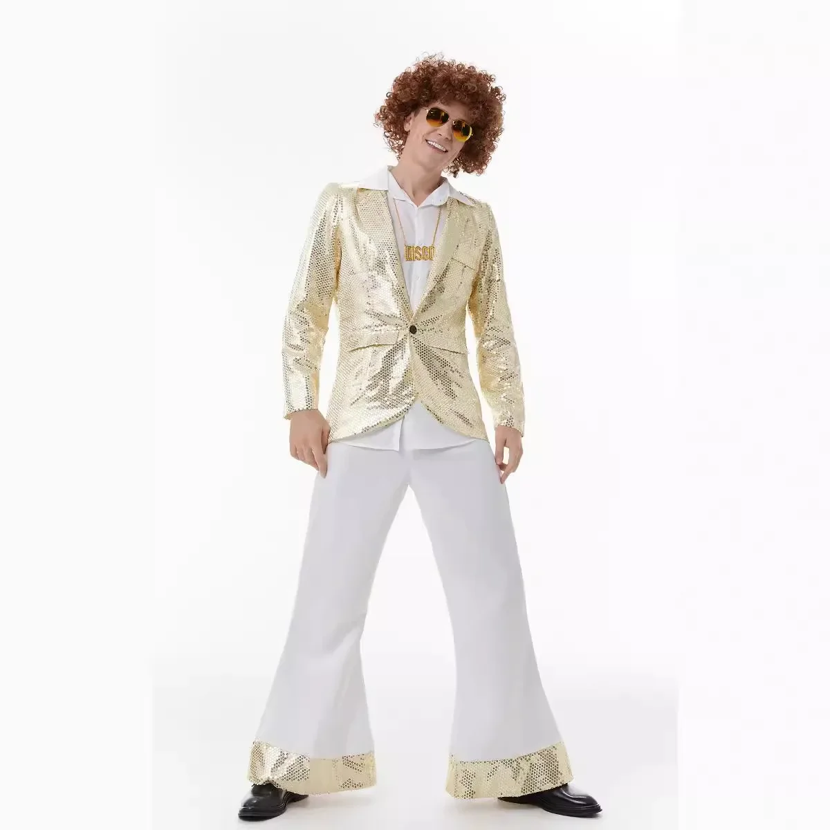 ผู้ใหญ่ Retro 70's Disco เครื่องแต่งกายคู่เครื่องแต่งกายบาร์คลับเครื่องแต่งกาย