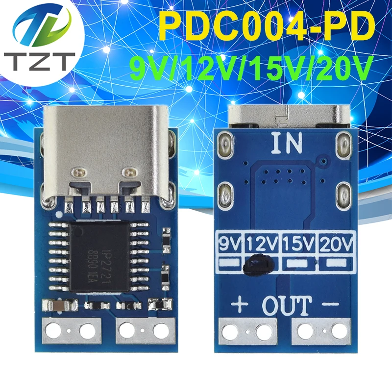 Type-C PD decoy module PD2.0 PD3.0 to DC DC trigger extension cable QC4 charger 9V 12V 15V 20V Fast Quick Charger Circuit Board