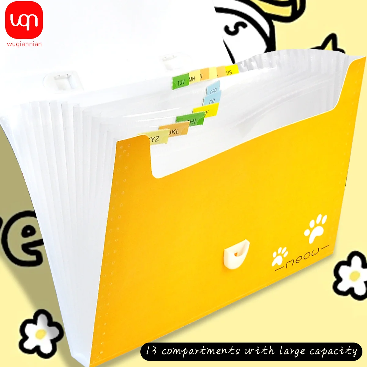 Imagem -05 - Kawaii Gradiente Cor a4 Bolsa de Acordeão Portátil 13 Camadas Pasta Bolsa de Armazenamento de Papel para Teste de Estudante Informações de Grande Capacidade fi