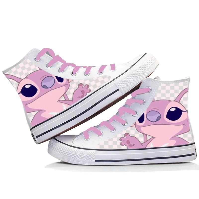 Lilo & Stitch Canvas Shoes Cute Cartoon Little Monster Pattern Shoes Fashion Casual Sports High Top Canvas Shoes