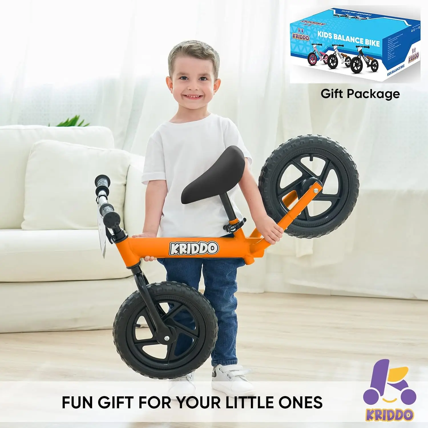 Bici senza pedali per bambini di 2 anni, età da 24 mesi a 5 anni, bicicletta a spinta da 12 pollici con piastra personalizzata (3 set di adesivi Inc