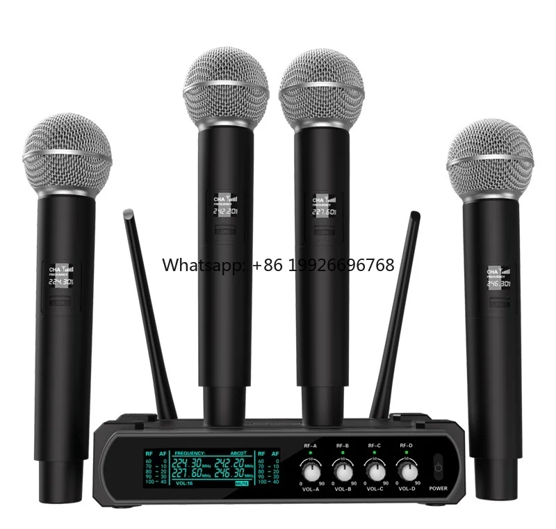 

K48 Professional One Drag 4 Handheld Wireless Microphone Lightweight and Portable for Karaoke
