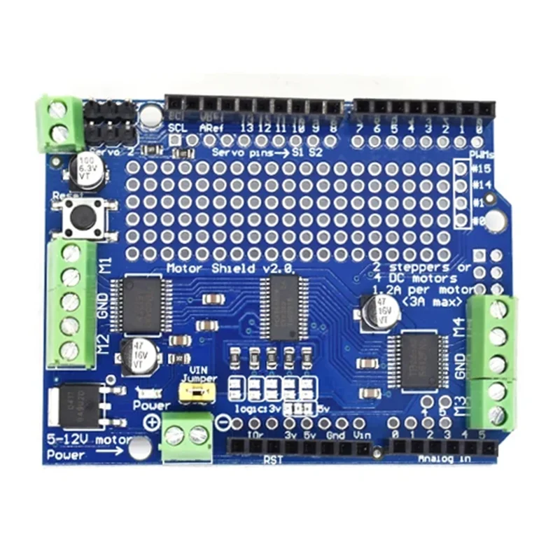 

N01R-TB6612 Моторный экран V2 IIC I2C Шаговый двигатель постоянного тока ШИМ-сервопривод Модуль для Arduino для пайки