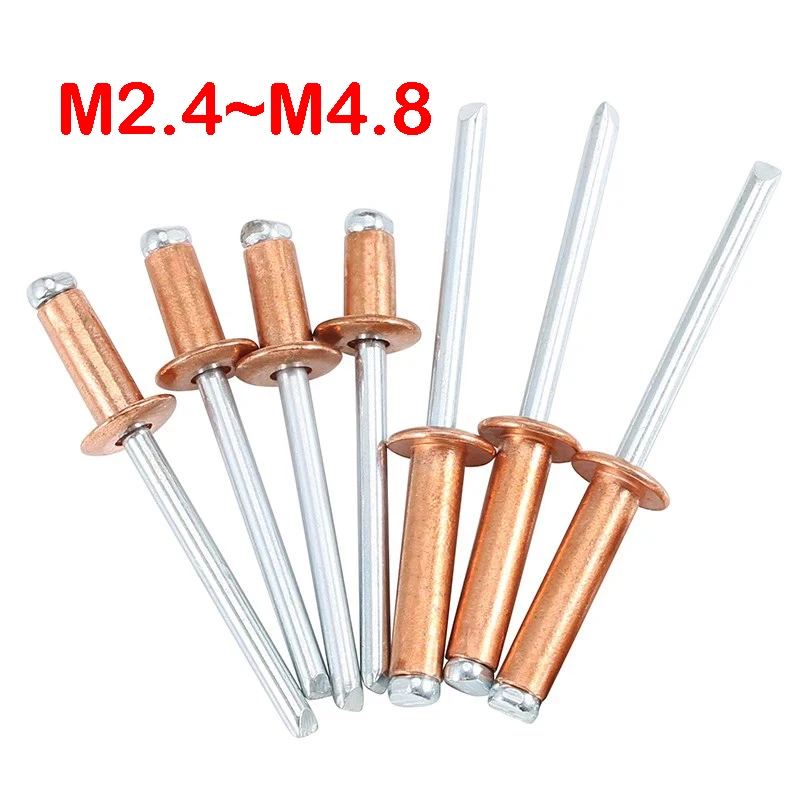 Red Copper Pop Rivets M2.4 M3.2 M4 M4.8 Round Head Blind Type Aluminum Pop Rivets