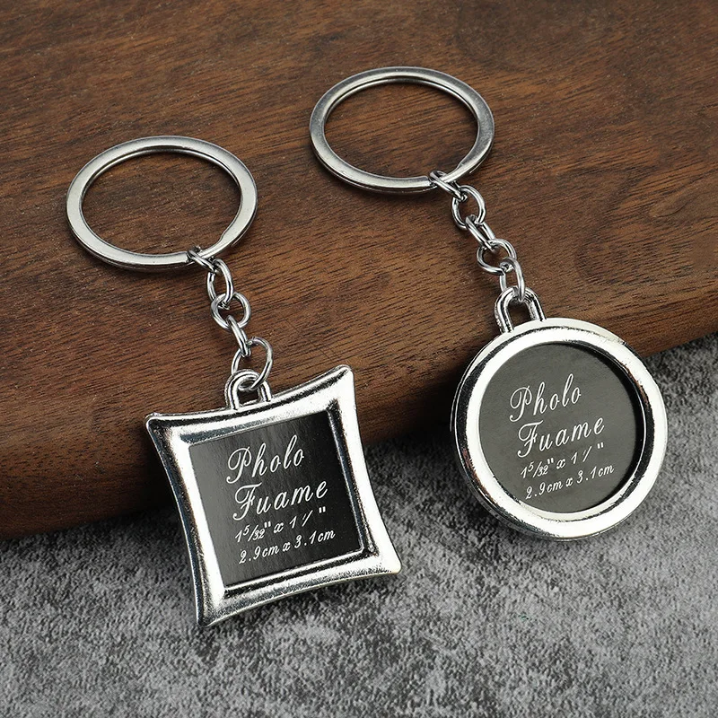 Creative Love Key Chain Photo Frame Couple Key Chain Square Personality Photo Key Ring Commemorative Small Gift Car Key Chain