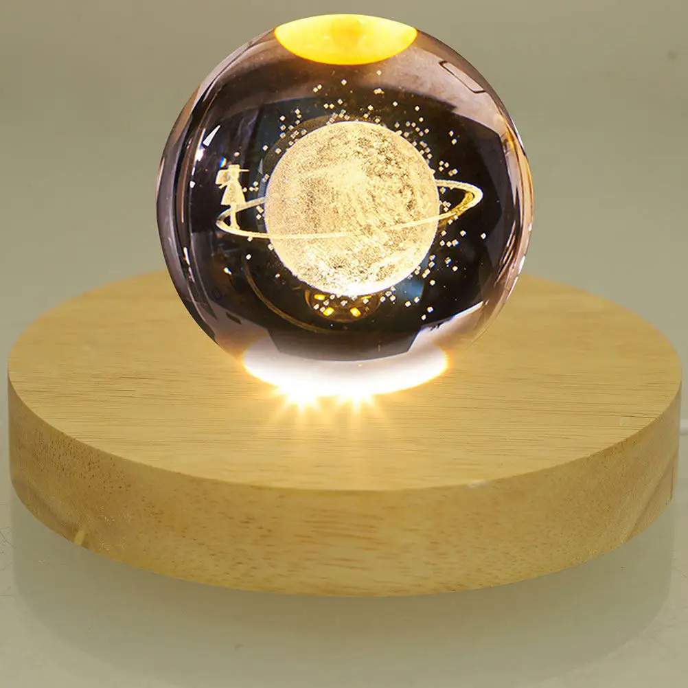 2個入りナイトライトベース木製ledディスプレイスタンドusb充電クリスタルボールホルダー球体ディスプレイ台座暖かい光ベース（室内用）