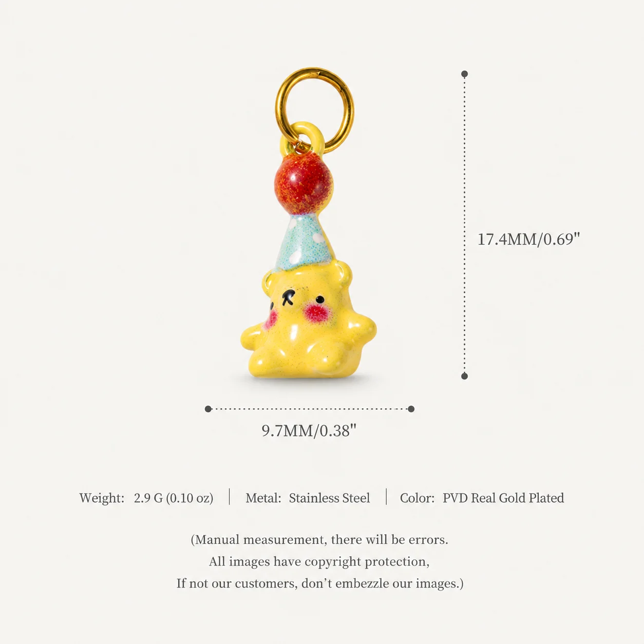 Edelstahl-Anhänger der neuen, beliebten Tier-Serie: Teddybär, Elefant, Alpaka – DIY-Anhänger für Schmuck. – Detail 4