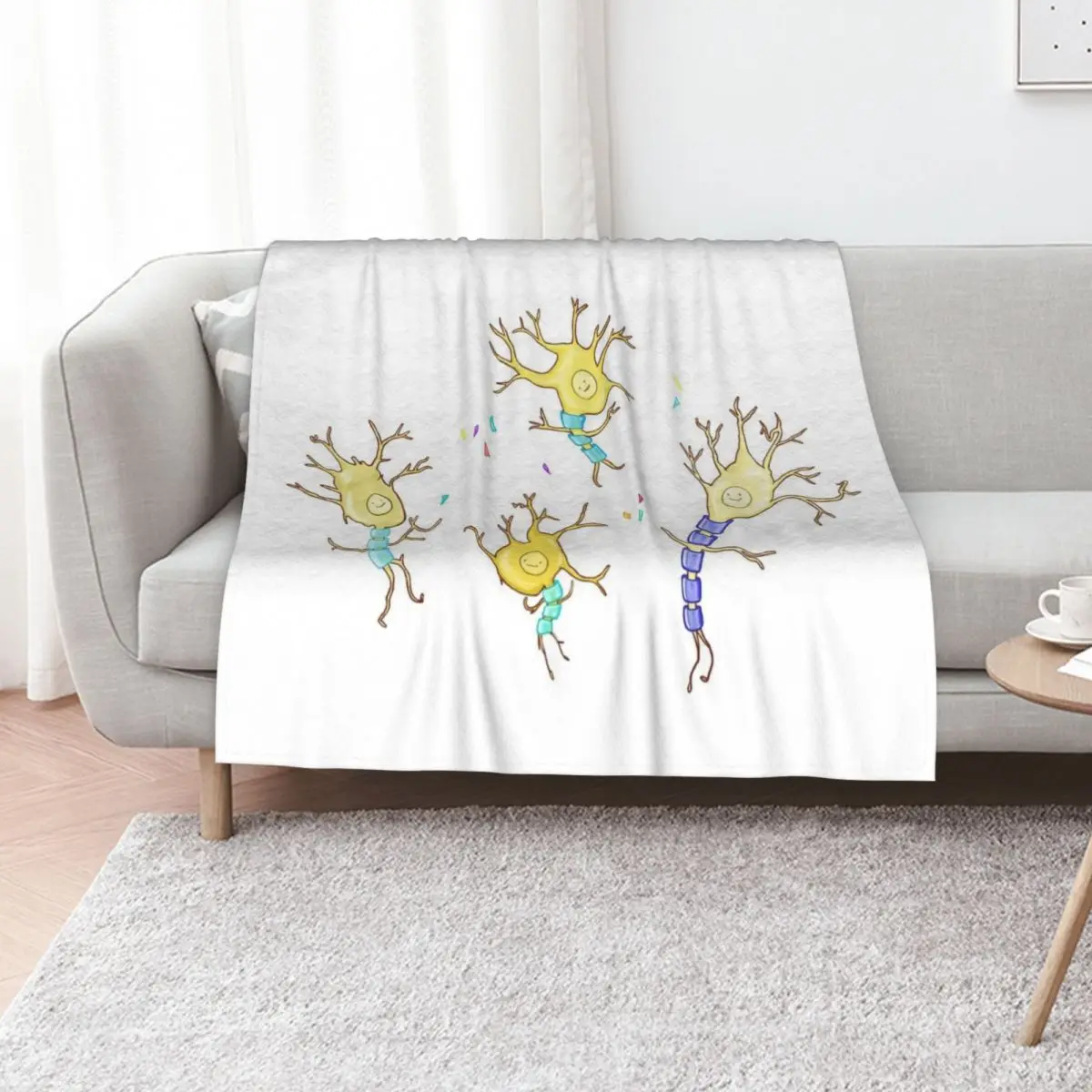 Happy Neurons Throw Blanket Polar for babies Soft Beds Luxury Designer Vintage Decorative Sofas Blankets