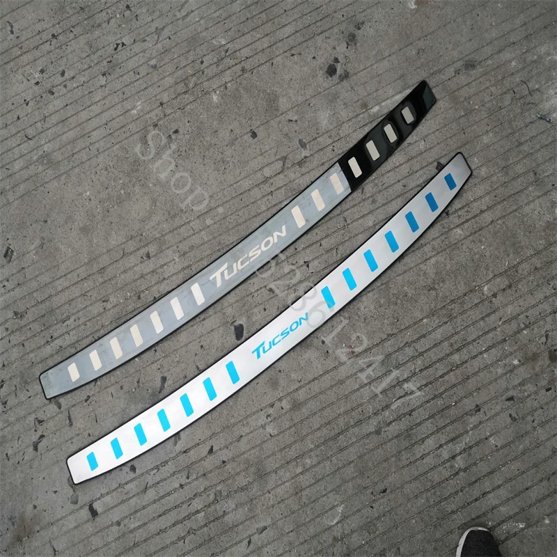 Car styling For Hyundai Tucson 2015 2016 20178 2018 Scuff Plate/Door Sill Rear Bumper Protector Sill Trunk Tread Plate Trim