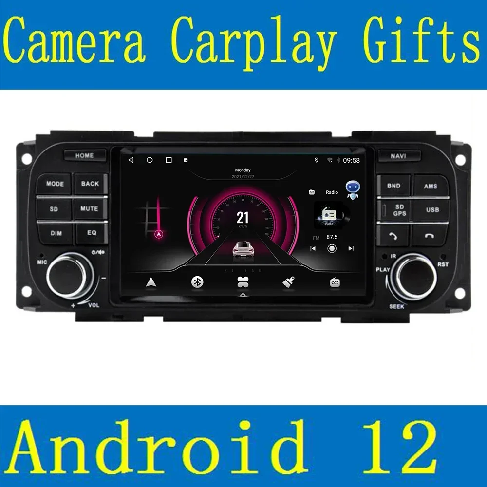 Android 13 Car multimedia For Chrysler PT Cruiser 300M Jeep Grand Cherokee Wrangler Liberty Dodge Dakota Ram pick-up Camera