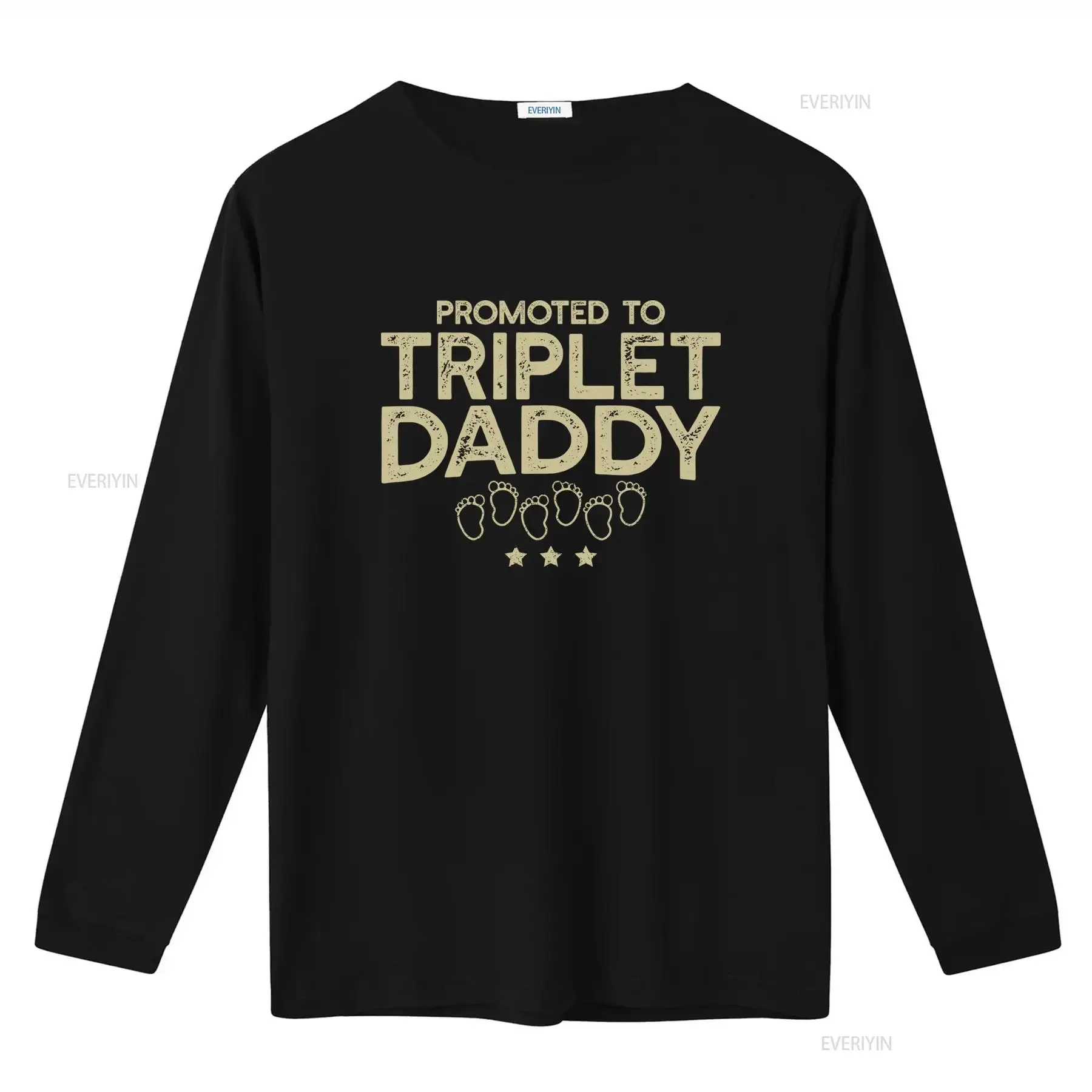Promoted To Triplet Daddy T Shirt New Dad Of Triplets First Baby Reveal Parents Twin Pregnancy Announcement vintage Washed
