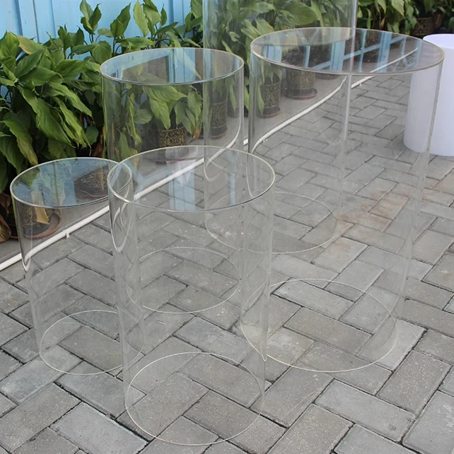 5-Piece transparent acrylic transparent cylindrical base set circular base display stand wedding dessert
