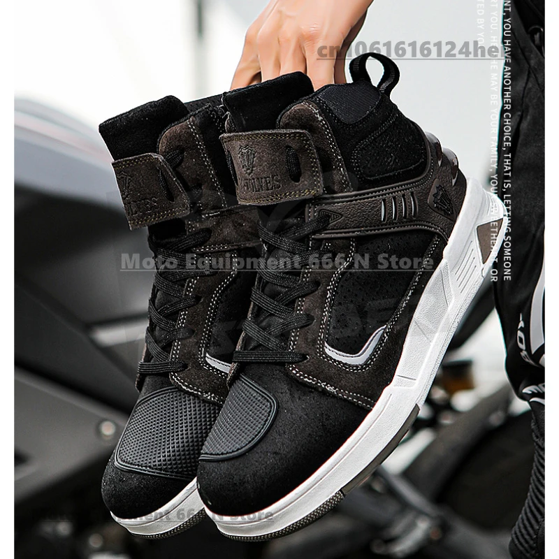 Men's Summer Breathable Motorcycle shoes Microfiber Leather