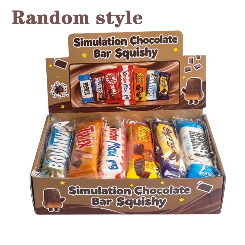 1-12PCS Simulation Chocolate Butter Sticks Slow Rebound Squishy Toy ASMR Sensory Squeeze Stress Relief Toy Kids Party Favors