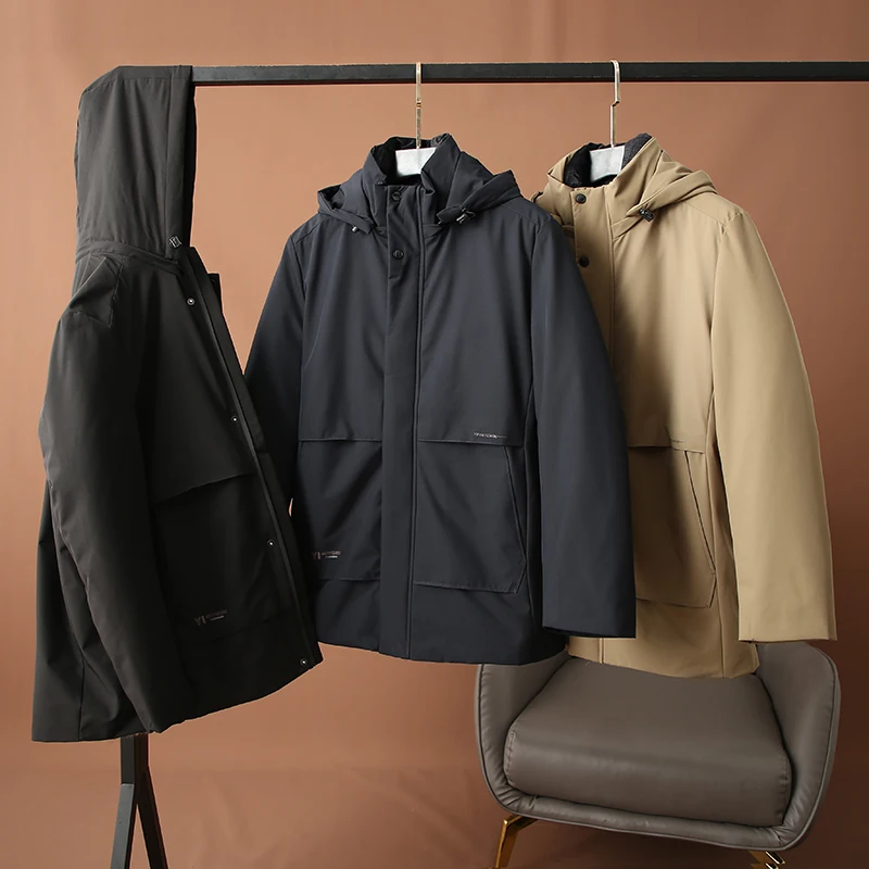 

Зимняя мужская куртка с отстегивающимся меховым капюшоном, утепленная хлопком, ветрозащитная, теплая, для активного отдыха, модная, городская, стильная