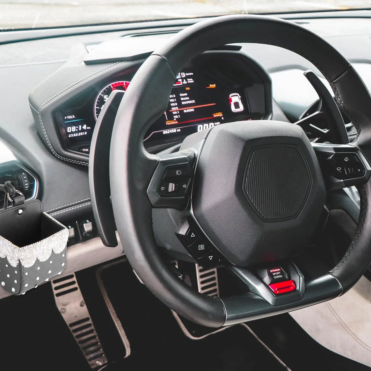 

Seat Storage Organizer Rhinestone Decor Holder For Phone Bottle Towel Car Gap Filler Car Outlet Pendant Organizer Auto Interior