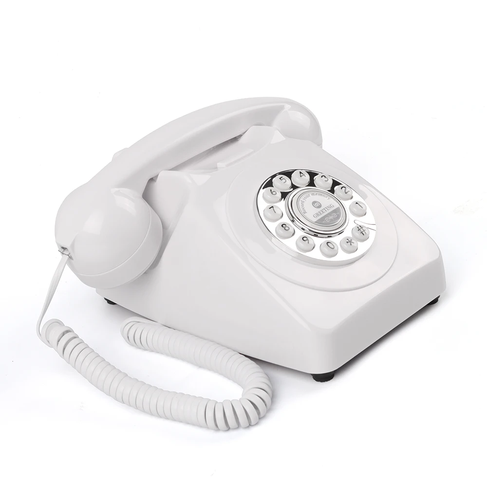 Wedding Audio Guestbook Phone Vintage Wedding Recording Phone Rotary Dial Voicemail White