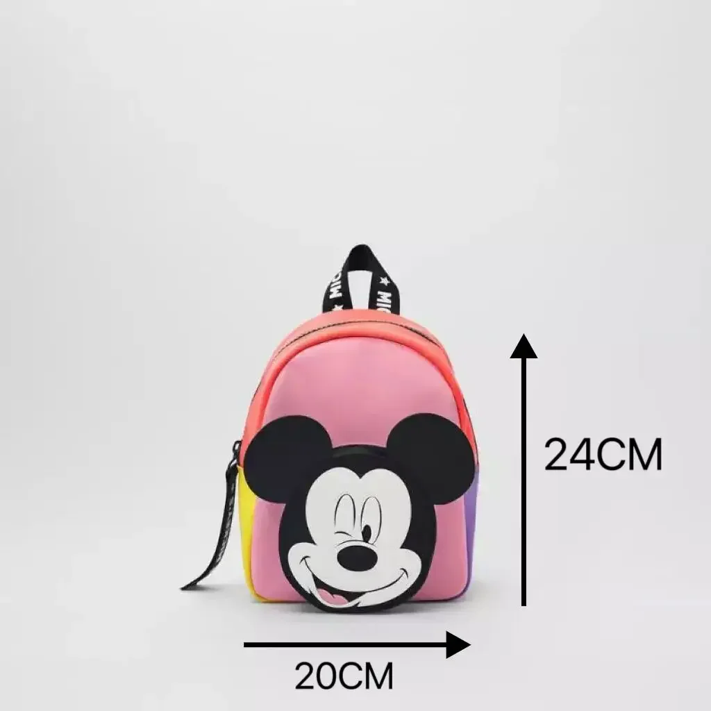 Child Pink Trendy Backpacks With Zipper Printing Girls Cute Small Schoolbags Kids Boy Color Matching Two Shoulders Bags Outdoor