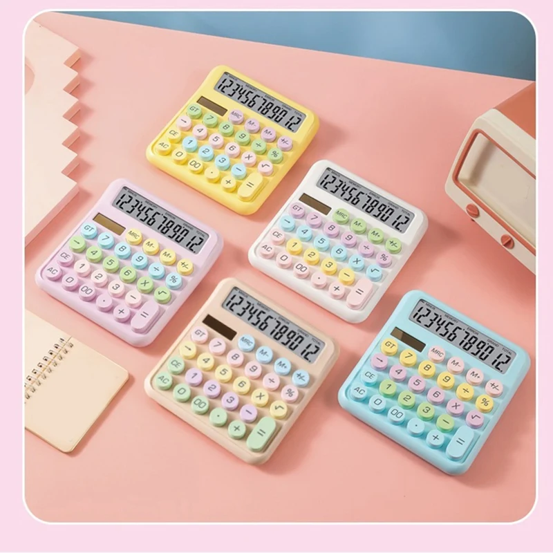 Calculatrice de bureau couleur bonbon, idéale pour le bureau et l'école, la papeterie des étudiants, les calculs