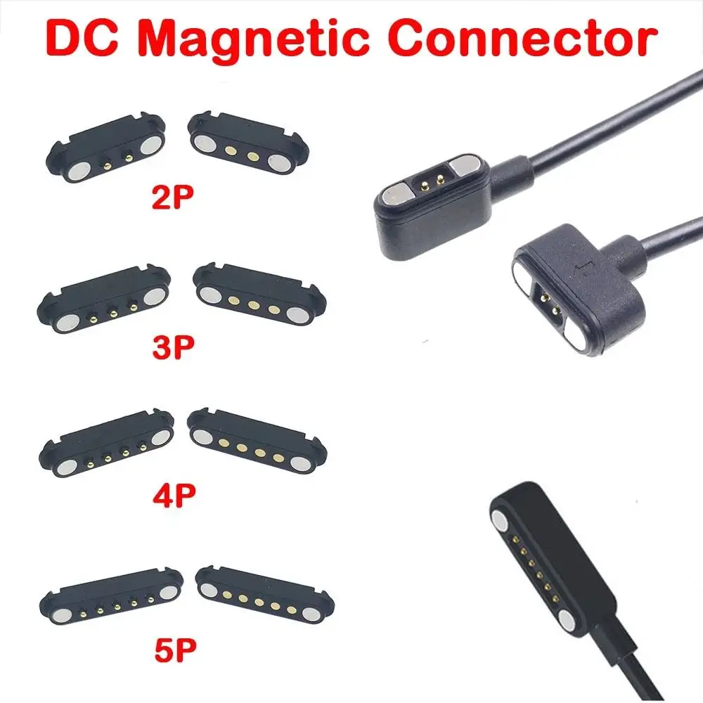 2Pin 3Pin 4Pin 5Pin Pogopin Magnetic Connector Waterproof High Current Magnetic Contact Connector 2A Spacing 2.54mm