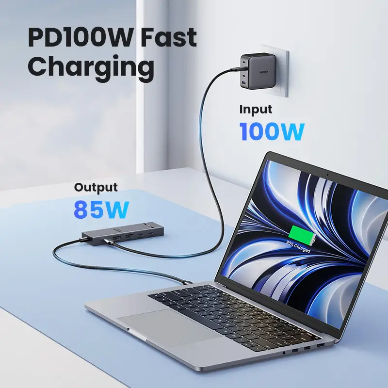 UGREEN USB C HUB 10Gbps 4K60Hz HDMI USB3.2 PD100W USB Splitter for Laptop Macbook Pro Air iPad Phone Android Docking Station - 4