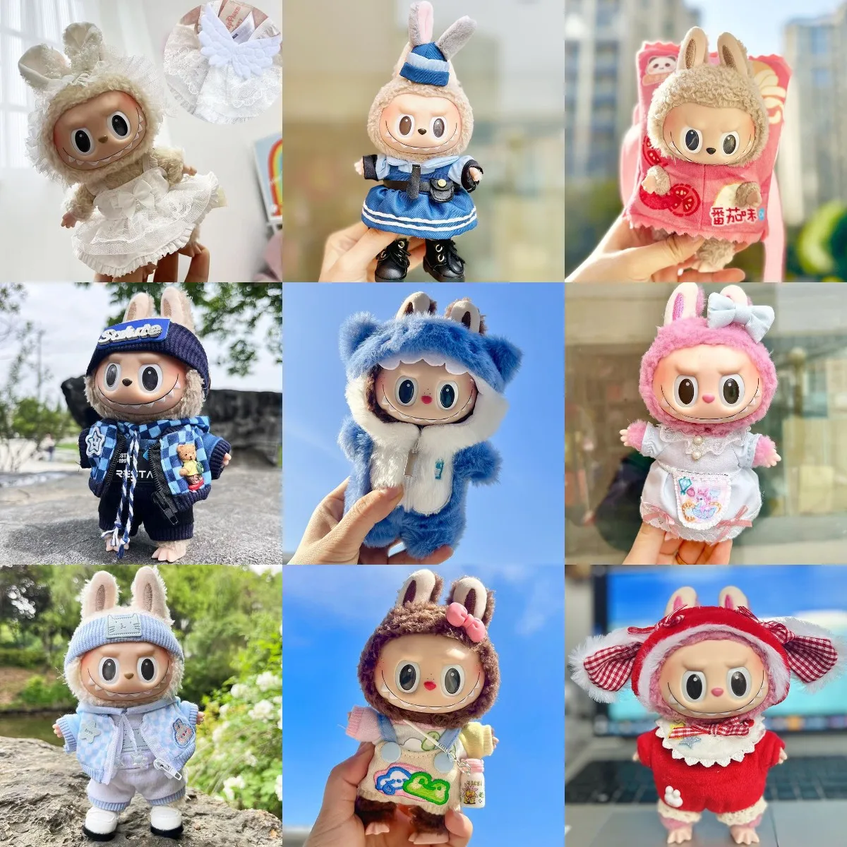 17cm Cute Mini Plush Doll\'S Clothes Clothing Hoodie Maid Skirt No Doll Outfit Accessories For Korea Kpop Exo Labubu Idol Dolls