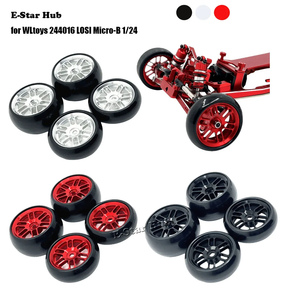 RC سيارة الانجراف محور عجلات الإطارات ل WLtoys 244016 LOSI مايكرو-B 1/24 RC سيارة معدنية ترقية OP اكسسوارات أجزاء
