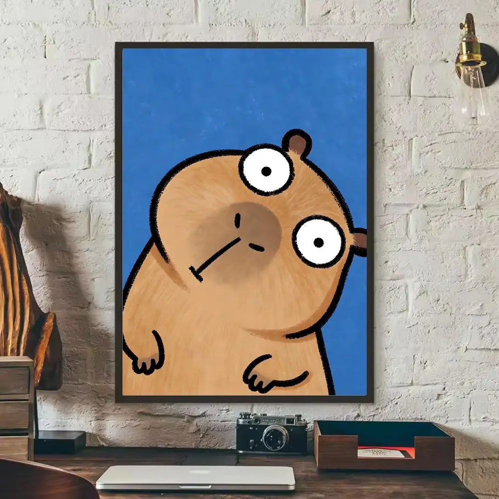 Einfaches, niedliches Kicapara-Cartoon-Poster für Zuhause, Wohnzimmer, Schlafzimmer, Bar, Flur, klebrige Wandkunst, ästhetische Dekoration – Detail 7