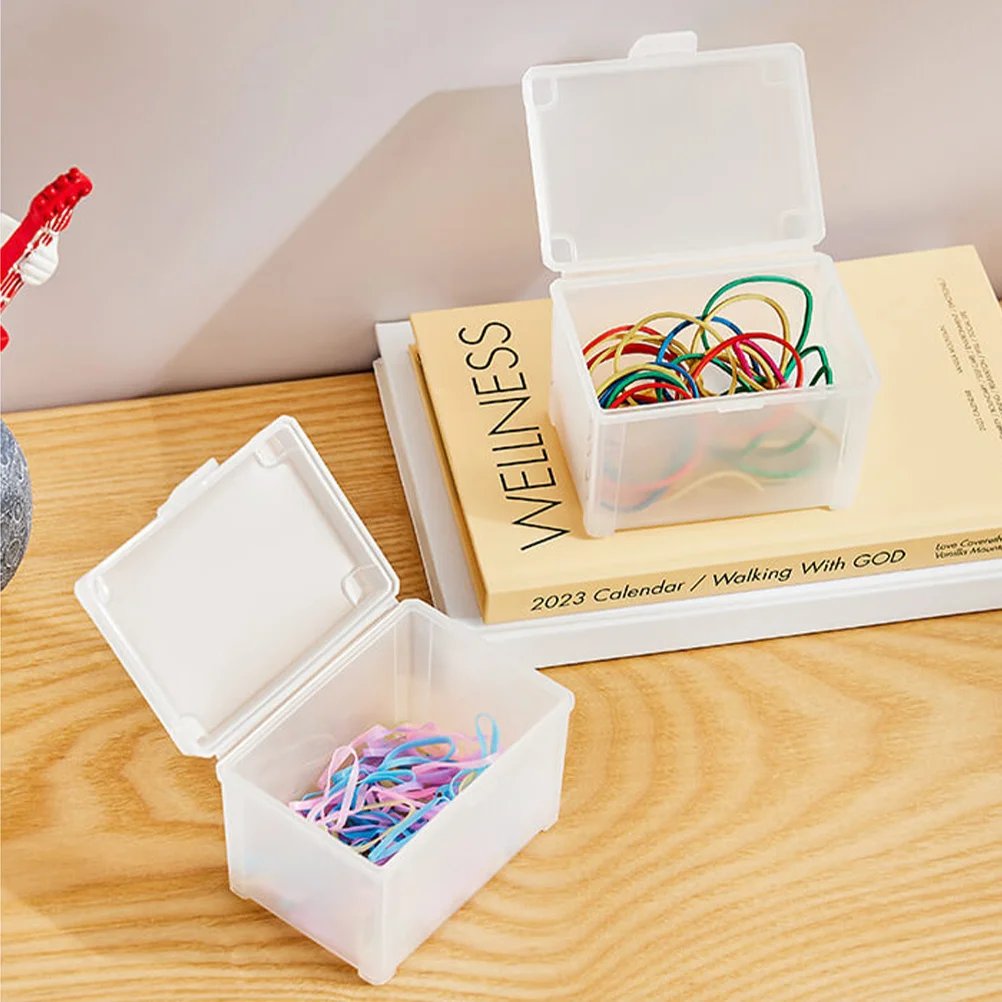 

2Pcs Business Card Organizer Boxes Small Plastic Storage Case Clear Lid Mini Holder for Accessories Small Plastic Containers