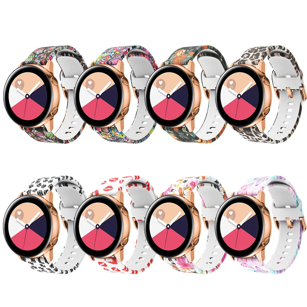 20mm Silicone Sport Watch Band Smartwatch Strap For Samsung Galaxy 3 41mm 42mm Active Active 2 Watch Replacement Straps Belt