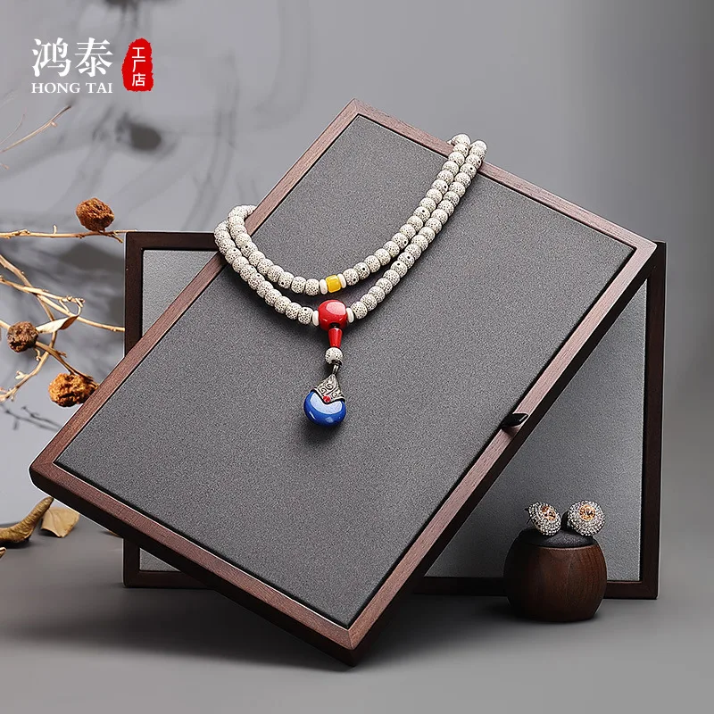 

Hongtai light luxury solid wood two-color pad jewelry display board jewelry tray store counter baseplate jewelry display props