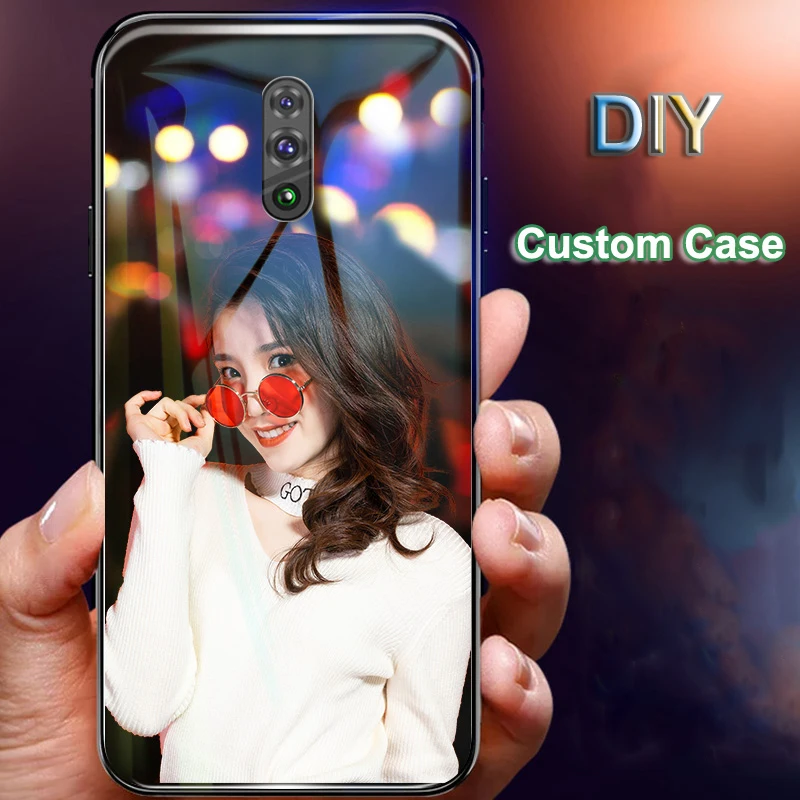 DIY Tempered Glass Case for OPPO Find X6 X5 Lite X3 X2 Neo Pro Reno 7 5 4Z 4 A96 A56 A53 A91 A94 Realme 6 GT X7 C55 Custom Cover