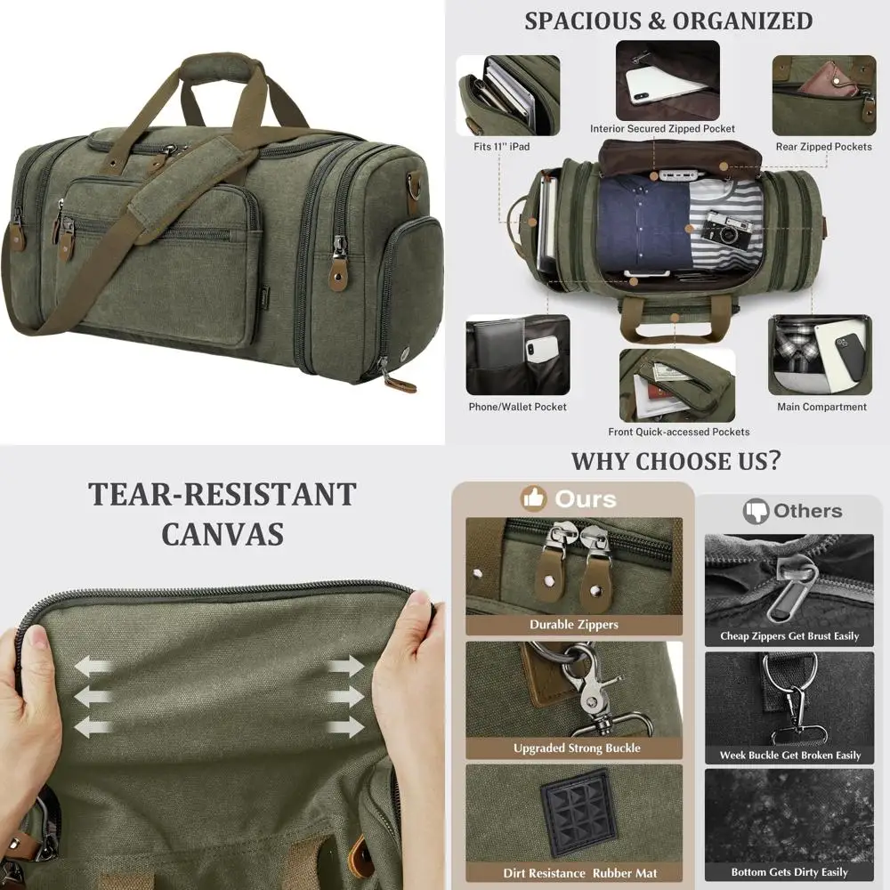 

Дорожная спортивная сумка большой вместимости 60 л с отделением для обуви — армейская зеленая ночная сумка выходного дня для путешественников приключений