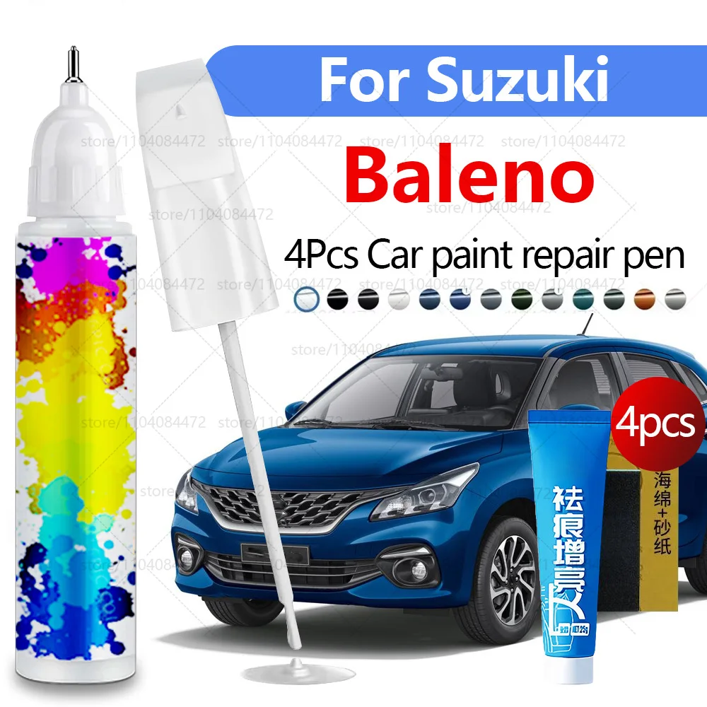 

Ручка для ремонта автомобильной краски для Suzuki Baleno 1995-2025 гг., аксессуары для ремонта царапин, 4 шт., черный ZMV, белый ZHJ, серебристый, бежевый, серый ZTN