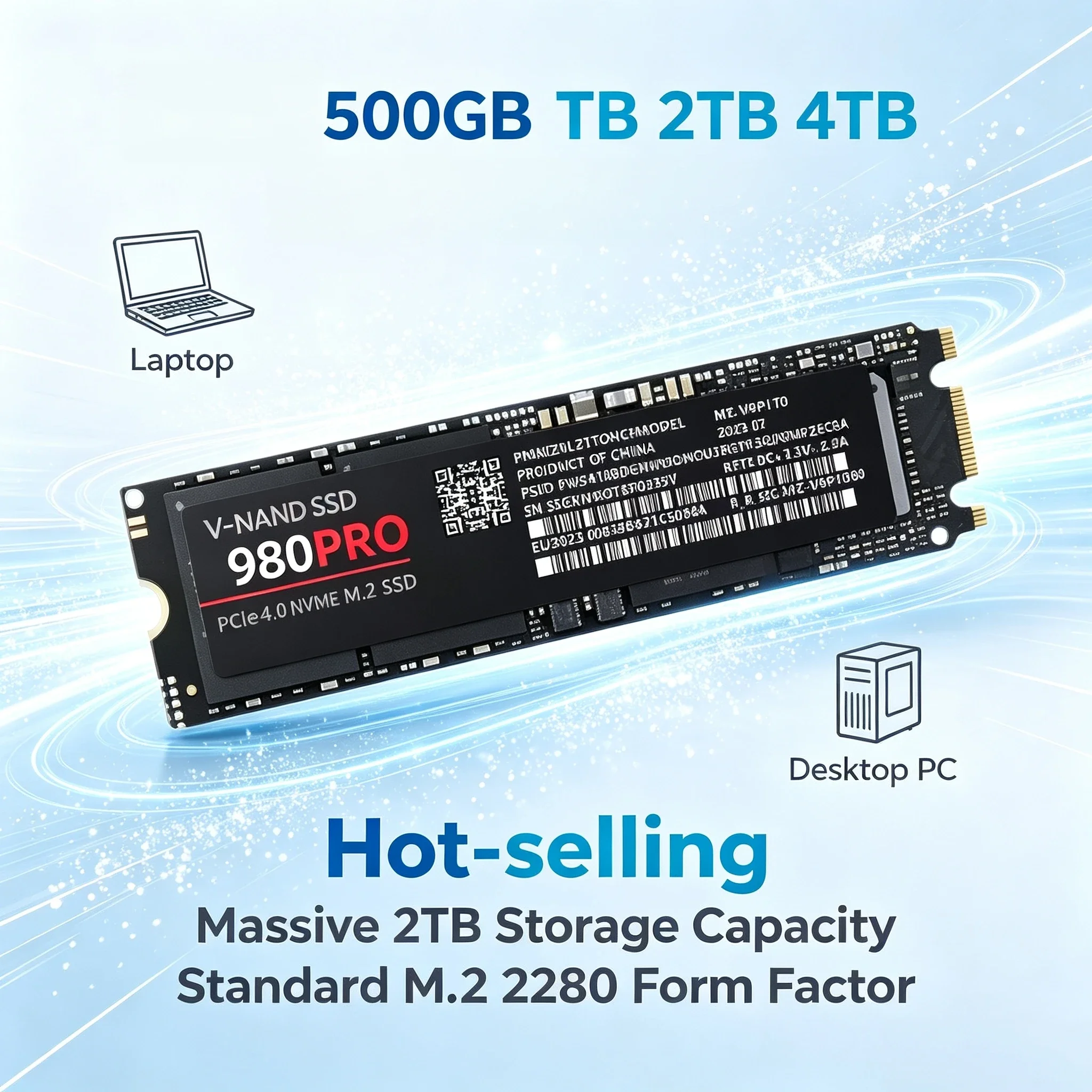 Original M2 SSD 500GB 1TB 2TB 4TB NGFF PCIe 3.0 Internal Solid State Drive For Laptop Gaming PC Super Performance X System