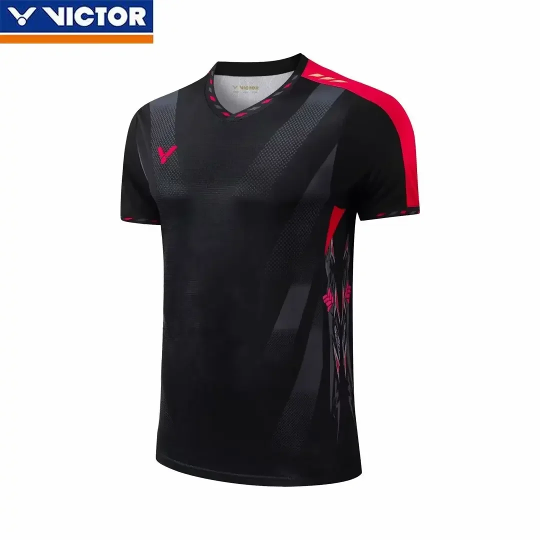 Victor2024 New Badminton Jersey Top Men's and Women's Quick-drying Short-sleeved Training Jersey Printing